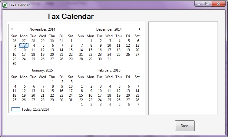 Tax Calendar